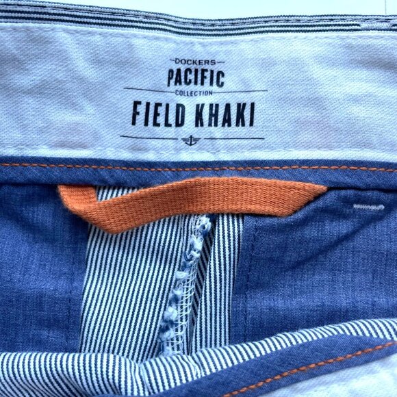 Dockers Pacific Field Khaki Classic Fit Flat Front‎ Pants 30x30 Striped Casual - Picture 4 of 12